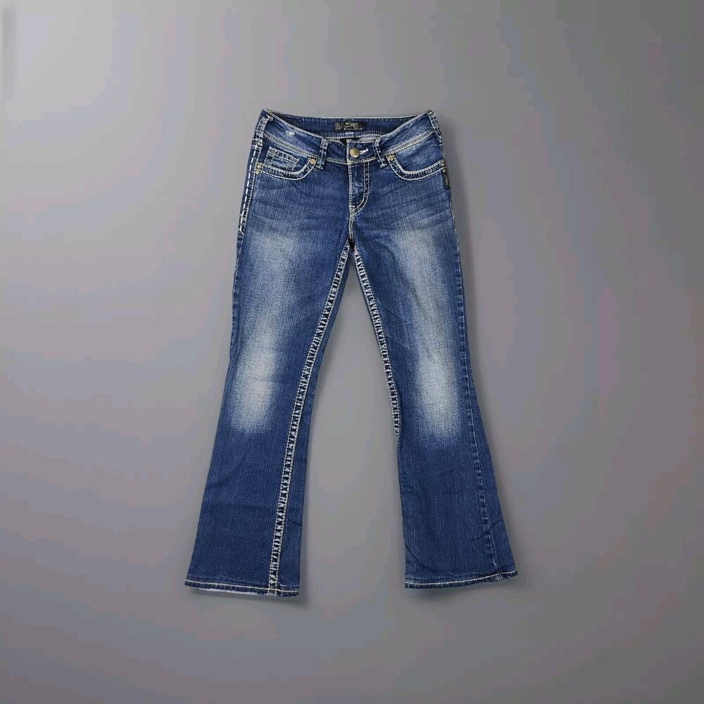 Silver Jeans Womens 27x32 Tag 28x29 Fit Blue Suki Bootcut Western Denim Low Rise